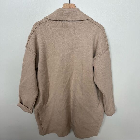 Allie Rose NWT Camel Collared Coatigan Sweater Cardigan Jacket Size Medium - Picture 8 of 12
